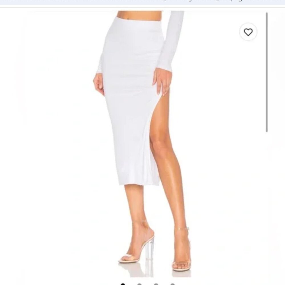 Cotton Citizen White Melbourne Slit Midi Skirt sz XS / S